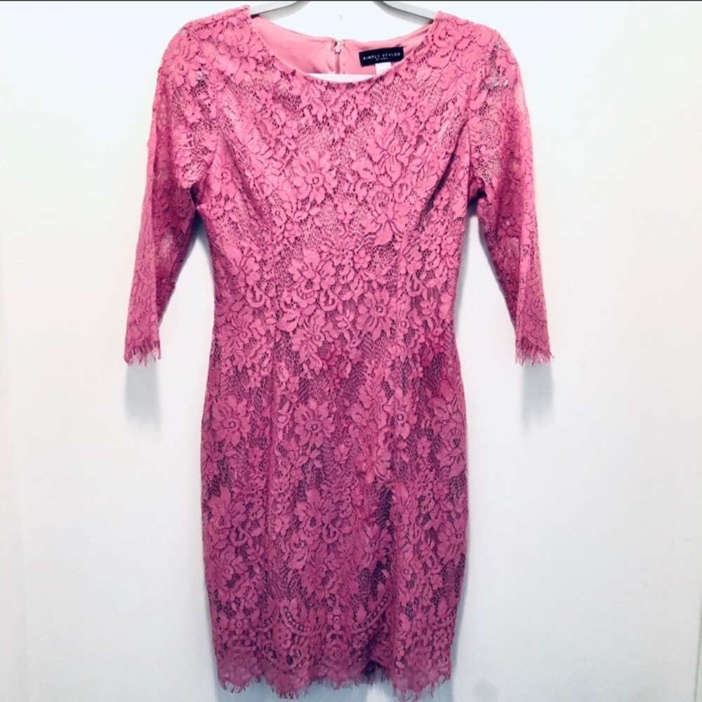 Pink Lace Mini Dress